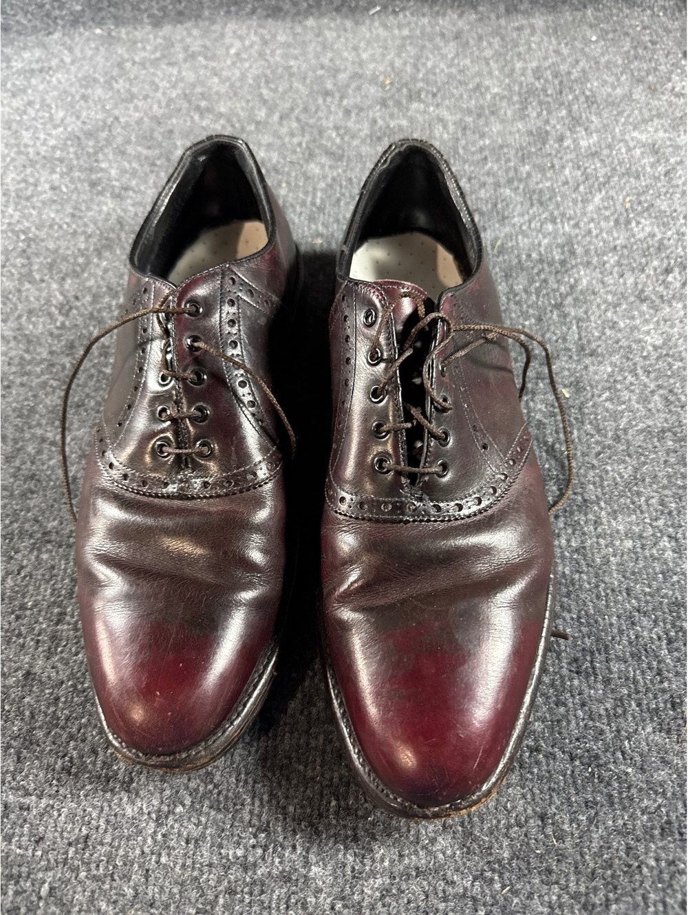 FootJoy Mens Size 11 Burgundy Leather Wingtip Lace Up Golf Shoes Brogue Classic